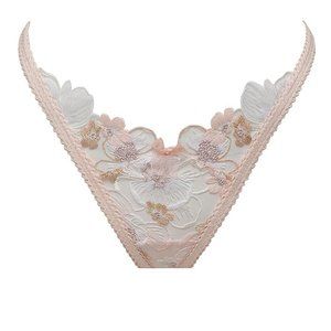 VS XXS FOR LOVE & LEMONS Mae Thong Panty Bride-To-Be Embroidered Glitter NWT